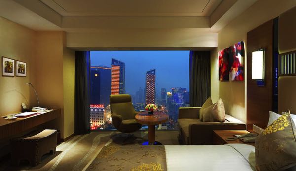 Výhled z Galaxy minyoun Chengdu Hotel